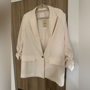 XL Ecru Mango flowy suit blazer